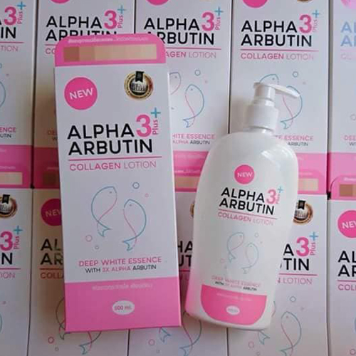 Chai Sữa Dưỡng Thể Trắng Da Alpha Arbutin Collagen Collagen Lotion 3+Plus 500ml Thái Lan