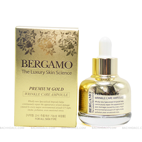 Tinh Chất Dưỡng Trắng Da Bergamo Premium Gold Wrinkle Care Ampoule 30ml